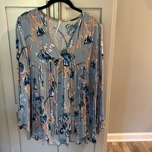 EUC Free People floral blouse, sz XS
